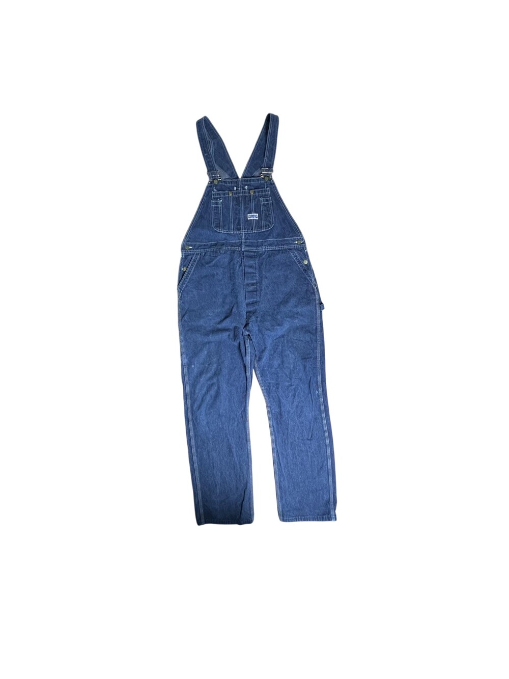 Big Smith Overalls Mens 33 Blue Denim Relaxed Workwear Straight Leg 32 Inseam